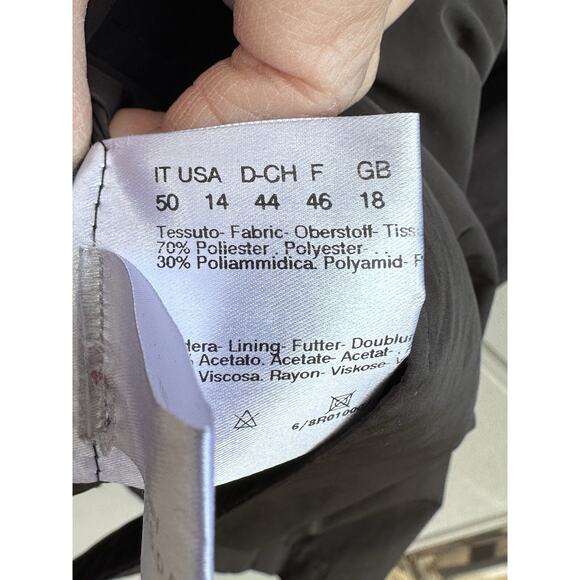 VTG CINZIA ROCCA Old Money Black Trench Coat Double Breasted Sz 14 Belted Capsul - Picture 11 of 13